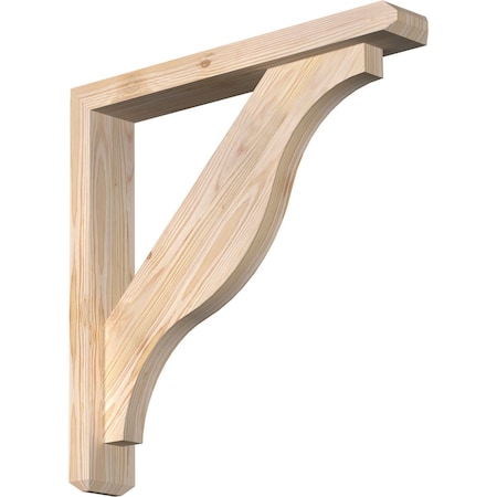 Ekena Millwork Funston Craftsman Smooth Bracket w/ Offset Brace, Douglas Fir, 3 1/2"W x 22"D x 22"H BKT0402X22X22FST04SDF